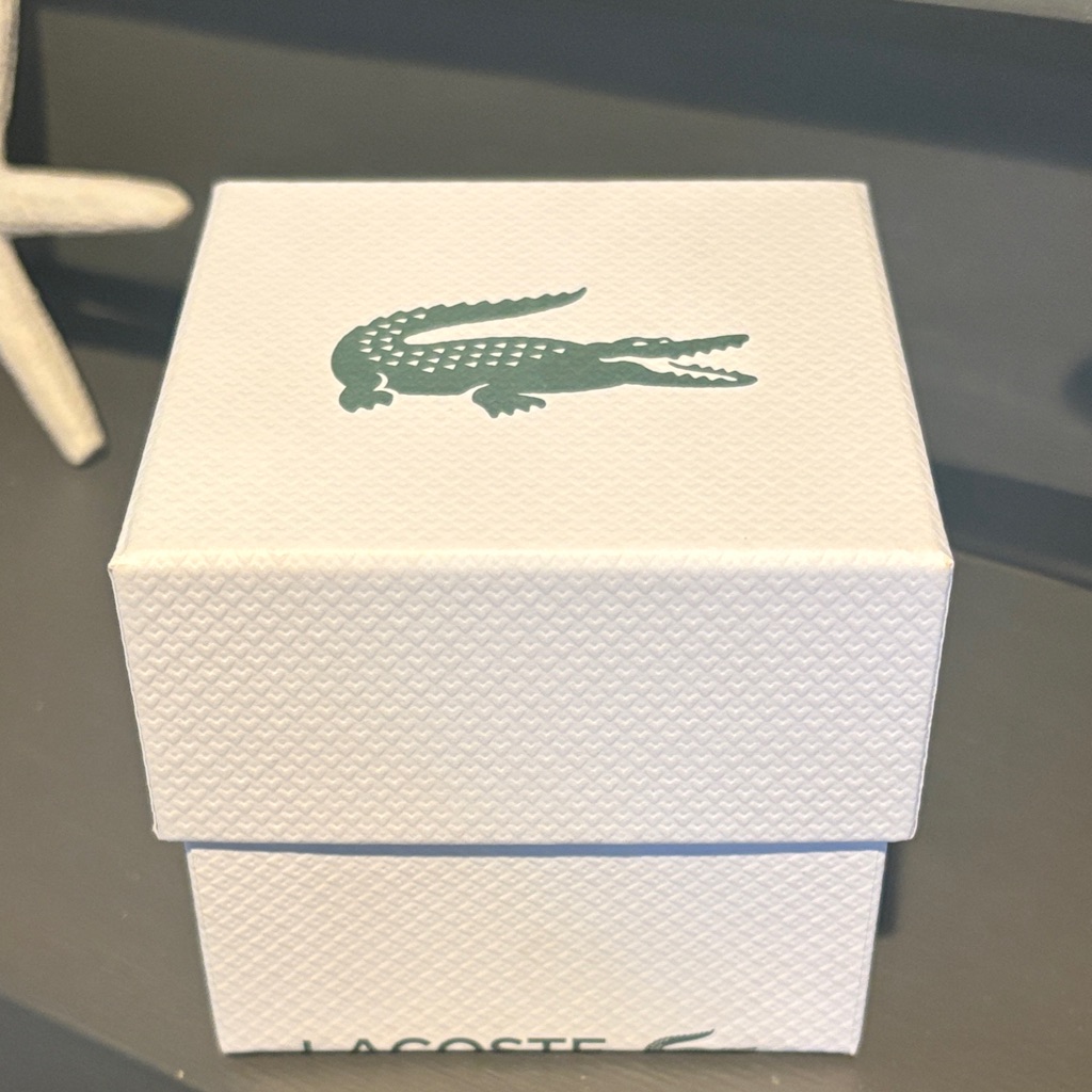 Lacoste White Box With Green Logo Like New